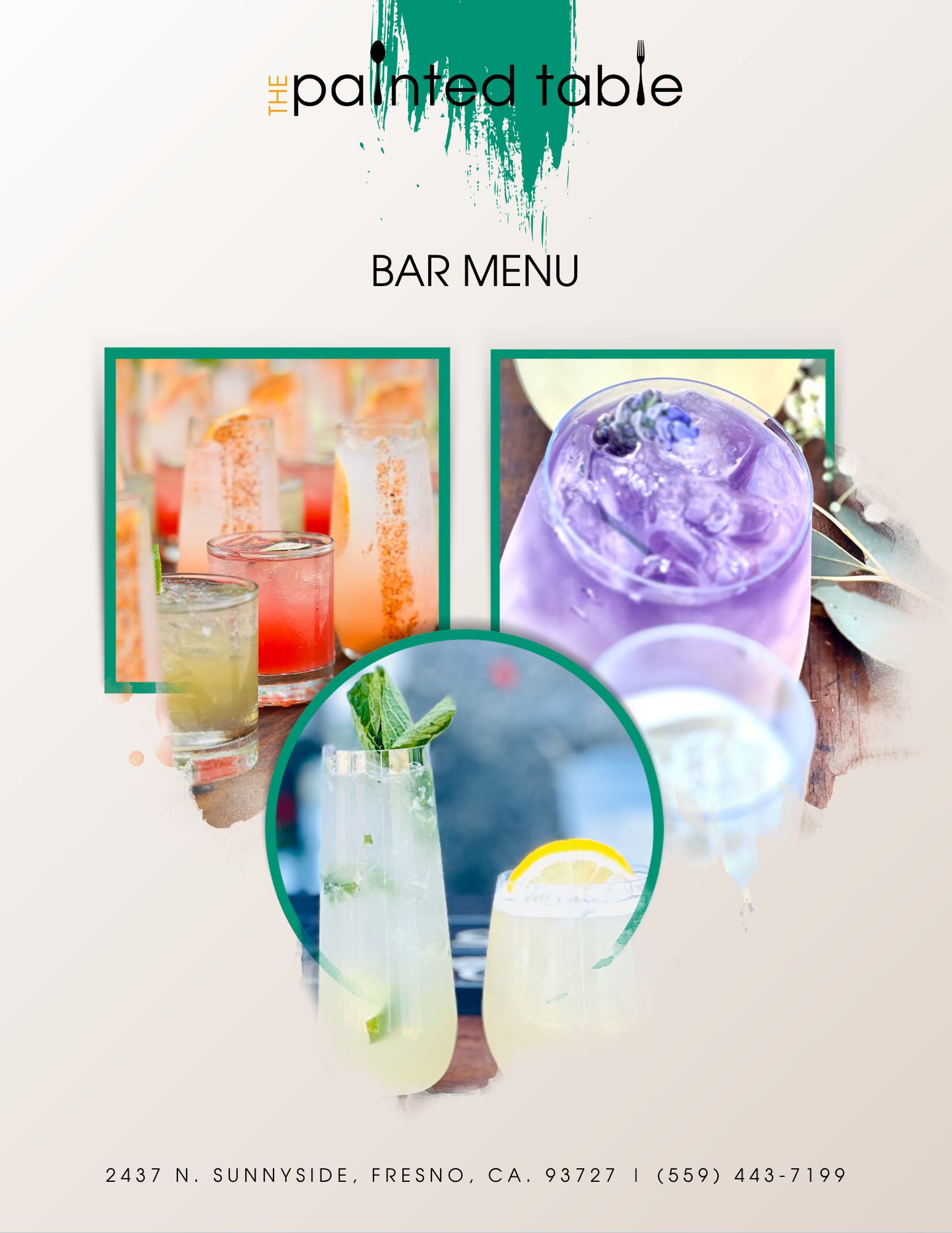 Bar Services menu cover