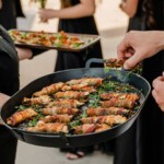 A serving tray with delicious appetizers