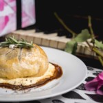 Plated mini beef Wellington prepared by The Painted Table