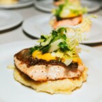 Plated seafood entree