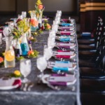 Colorful tablescape from Quantum Kitchen event
