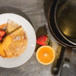 Crepes served as dessert at a Paris themed dinner