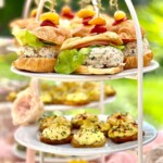Close-up of assorted tea sandwiches prepared by The Painted Table