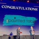 Stage display congratulating The Painted Table for Best Banquet Catering at the 2025 Best of the Valley Awards