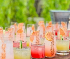 Assortment of citrus inspired cocktails