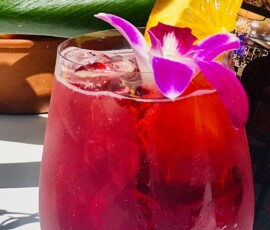 handcrafted mocktail at an event bar