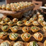 Display of mini quiche at a brunch event